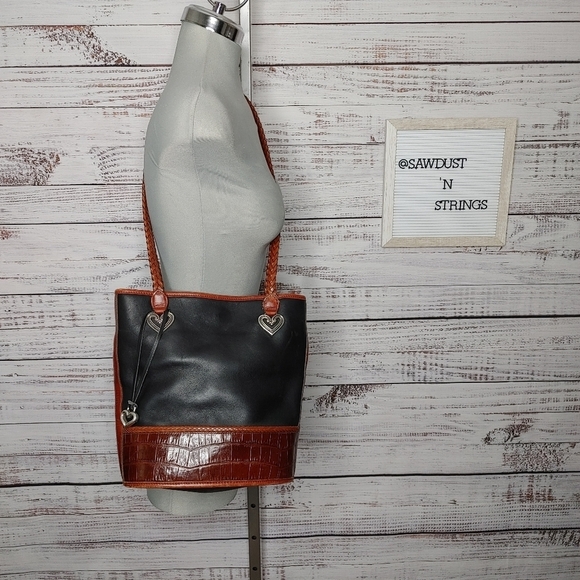 VINTAGE Brighton Caroline Leather Bucket Bag - Picture 1 of 12